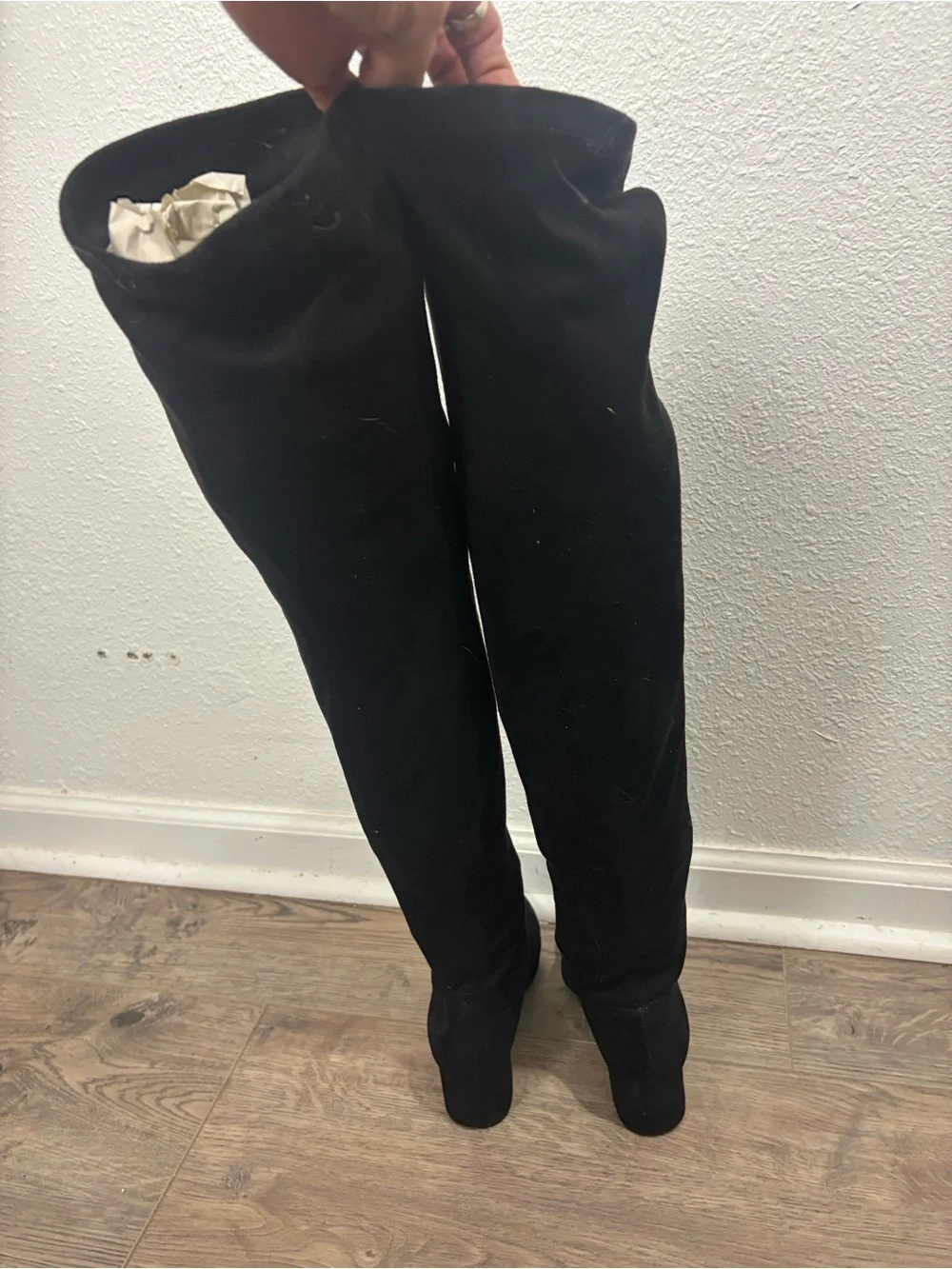 Women’s Black Over-the-Knee Steve Madden Isaac Faux Suede Stretch Boots
